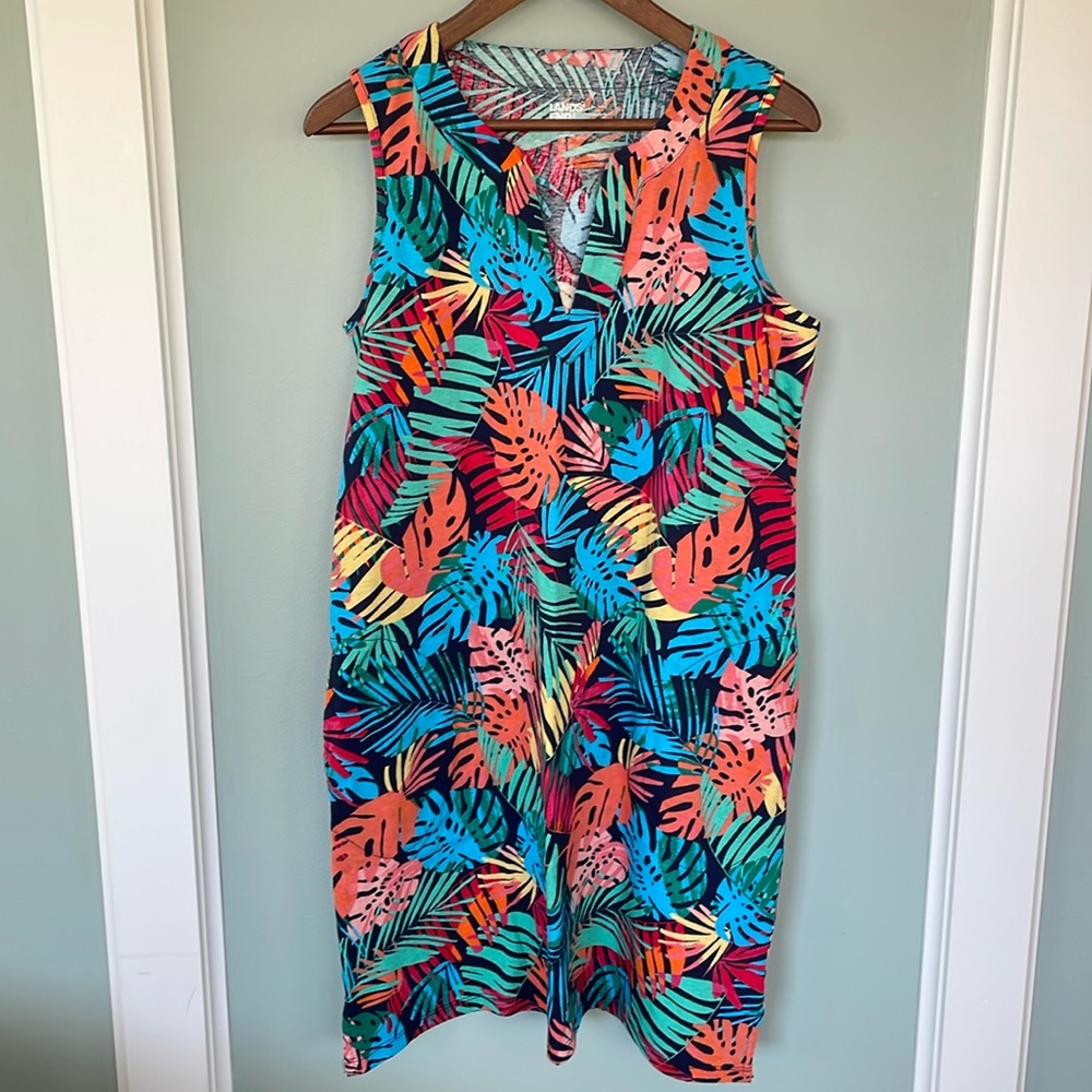 Lands’ End Cotton Jersey Sleeveless Swim Cover-up Dress, Medium